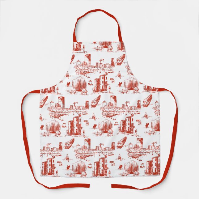 Tablier Boston Toile Red Apron (Recto)