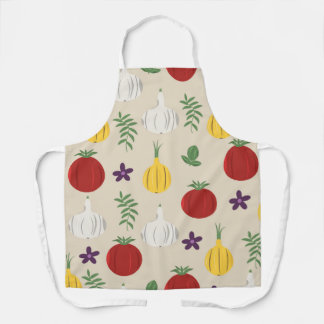 Tablier Botanical Kitchen Apron – Garlic, Onion