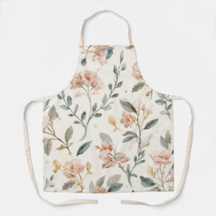 Tablier Botanique Aquarelle Fleur Sauvage Douce Sauge Neut