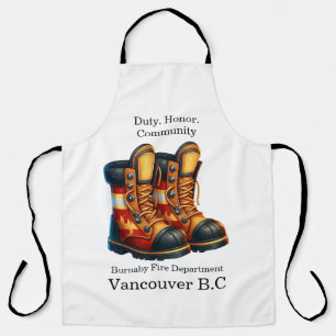 Tablier Bottes colorées de pompiers préparées pour l'actio