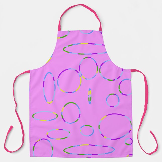 Tablier Boucles de cercles Moderne rose Magenta (Recto)