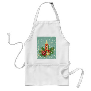 Tablier Bougie De Noël Et Flammes De Neige
