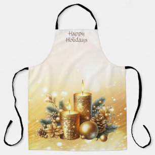 Tablier Bougies d'or Christmas Holiday Apron