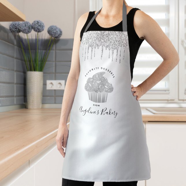 Tablier Boulangerie Cupcake Chic Sliver Parties scintillan (Créateur téléchargé)