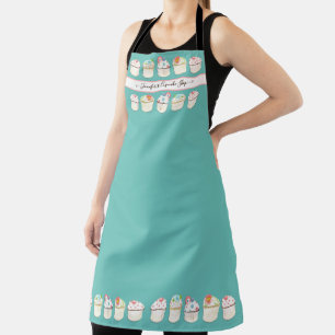 Tablier Boulangerie Cupcake Shop Aquarelle Turquoise Blue 