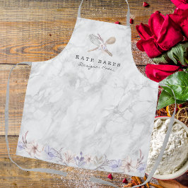 Tablier Boulangerie de marbre de pâtisserie Floral Aquarel