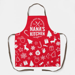 Tablier Boulangerie de Noël Red Nana Kitchen Grandmas