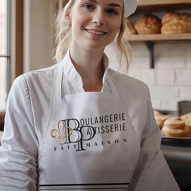 Tablier Boulangerie Française Fleur de Lis Chef pâtissier (Créateur téléchargé)