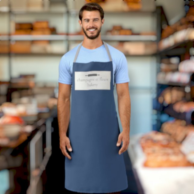 Tablier Boulangerie personnalisée Nom Blue Homme Version C (Créateur téléchargé)