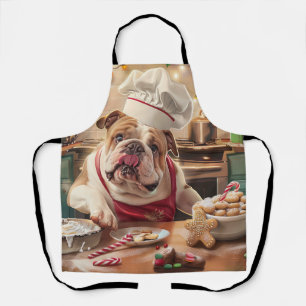 Tablier Bouldog Anglais Fêtes de Noël : Pâtisserie festive