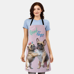 Tablier Bouledogue français amoureux Saint-Valentin