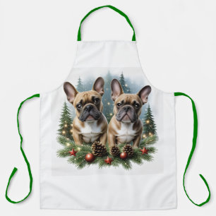 Tablier Bouledogue français Couronne de Noël Bulldog