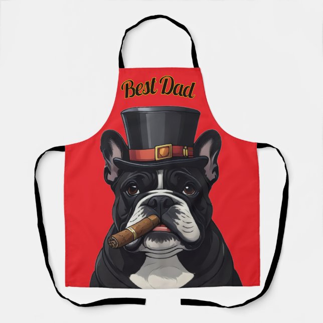 Tablier Bouledogue français French Bulldog cigare (Recto)