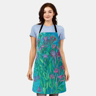 Tablier Bouquet de fleurs d'été fleur sauvage peinture flo