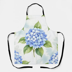 Tablier Bouquet de Hortensias Bleu Pastel