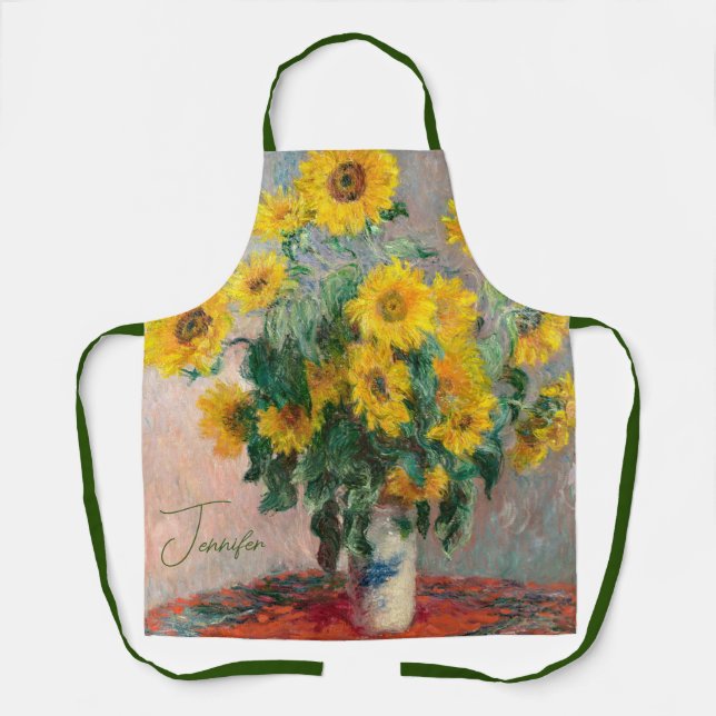 Tablier Bouquet de tournesols par Monet Art impressionnist (Recto)