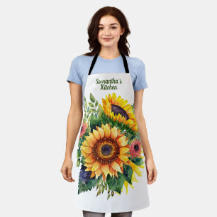 Tablier Bouquet de tournesols - Pays Français Personnalisé