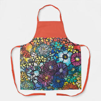 Tablier Bouquet floral vif