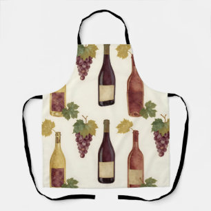 Tablier Bouteille de vin vintage motif vigne