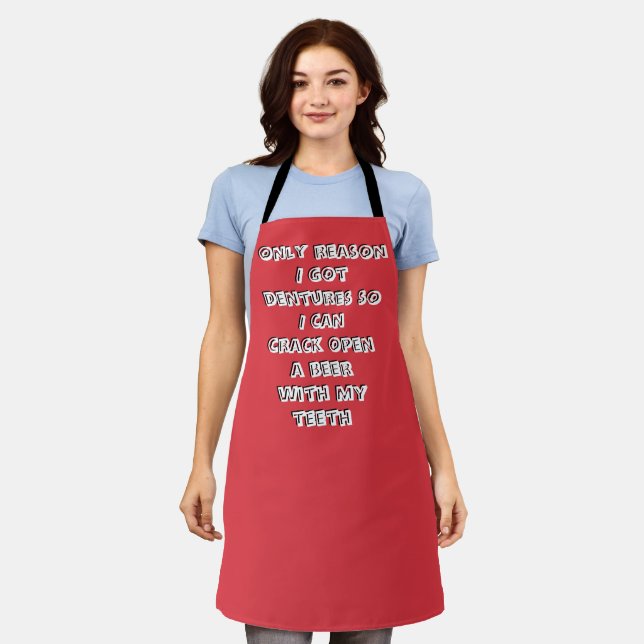 Tablier Bouteille Ouverture Dents Apron (Porté)