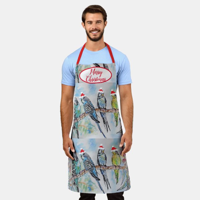 Tablier Boutique Budgie Budgies Oiseaux Noël (Porté)