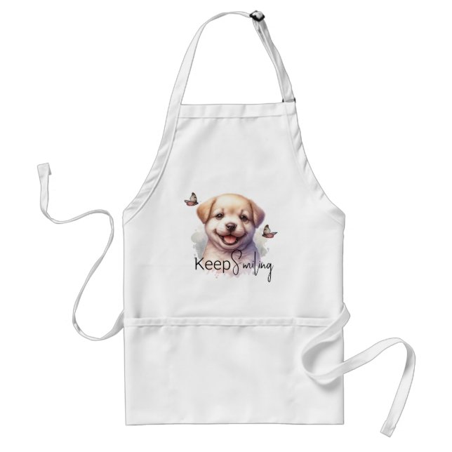 Tablier Boutons De Chiot Mignons Gardez Le Sourire Sur Le  (Devant)