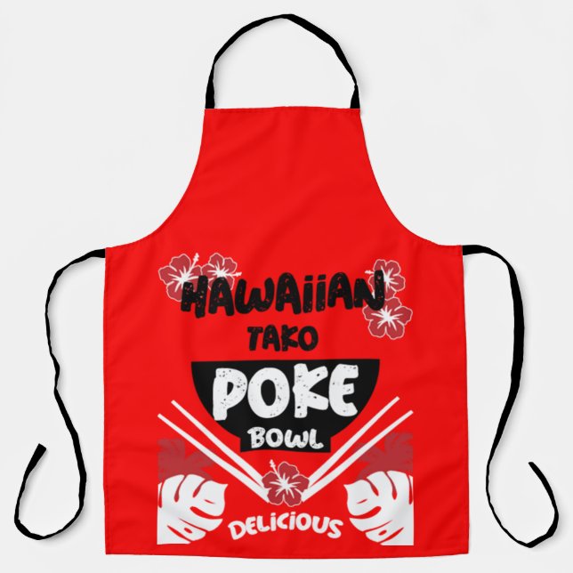 Tablier Bowl de Poke Hawaïen Tako Poke (Recto)