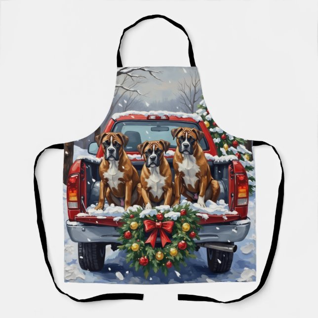 Tablier Boxer Christmas Red Truck Holiday (Recto)