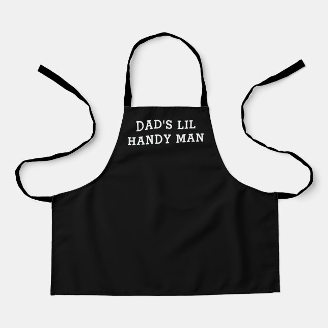 Tablier Boys mignon noir blanc Handy Man Typographie (Recto)