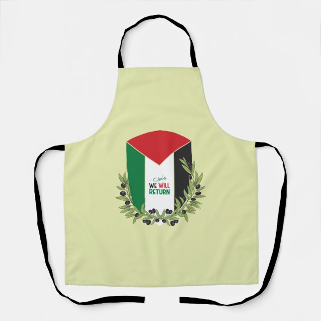 Tablier Branches du drapeau et de l'olivier palestiniens (Recto)