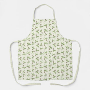 Tablier Branches rouges sur crème - motif sans soudure.