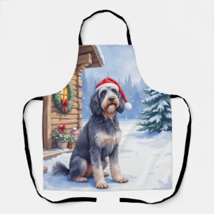 Tablier Braque allemand à poil dur Chalet enneigé Chapeau