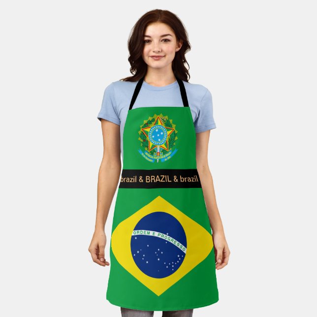 Tablier Brésil Cuisine, cuisine brésilienne Chefs Drapeau (Porté)
