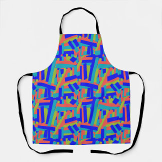 Tablier Bright Bold Blue Green Coral Abstract Patches