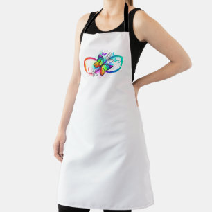 Tablier Bright infinity with rainbow butterfly