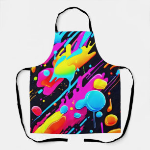 Tablier Bright Neon Splashes dans l'oeuvre Abstraite