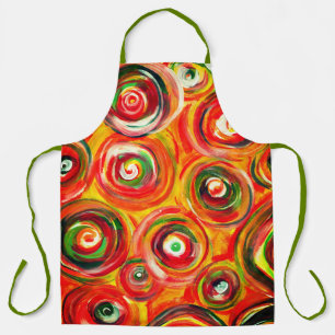 Tablier Bright Warm Circles and Swils Art original