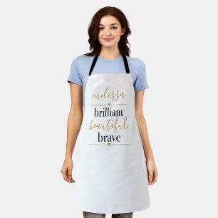 Tablier Brillant Beau Brave Nom personnalisé