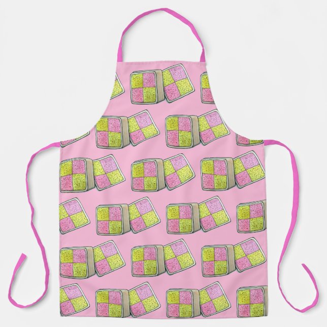 Tablier British Battenberg Marzipan Sponge Cake UK Food (Recto)