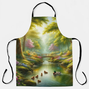 Tablier Brook de printemps avec canards/fleurs