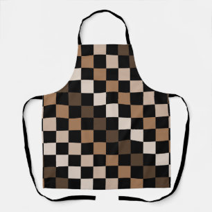 Tablier Brown À damiers noir En vichy Motif