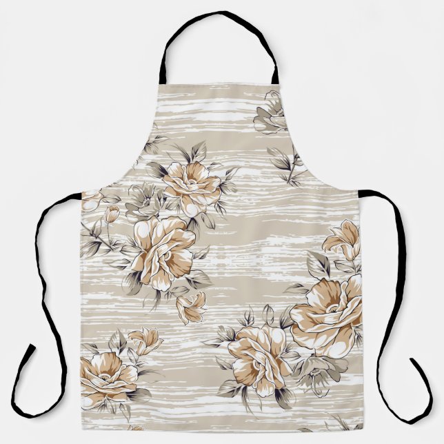Tablier brown flowers pattern on texture backgroundpattern (Recto)