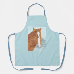 Tablier Brown Wild Horse Blue Mountain Lake - acrylique.