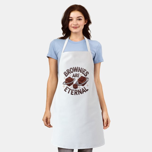 Tablier Brownies Are Eternal - chocolate amoureux design (Porté)