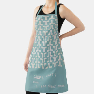 Tablier brumy bleu CHEF Boud Cloth Tribal Afrique Motif