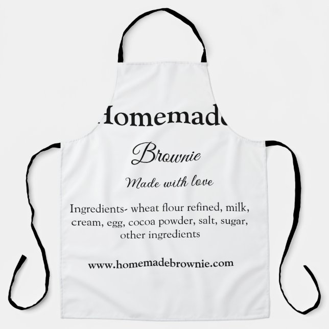 Tablier Brwonie maison faite avec amour ajouter site de te (Recto)