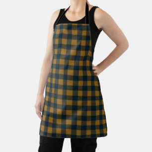 Tablier Buffle de moutarde jaune Plaid À damiers Motif