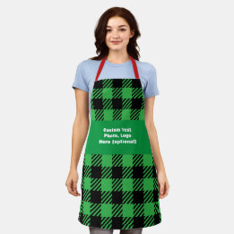 Tablier Buffle vert de Noël personnalisé unique
