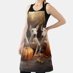 Tablier Bull Terrier Chiot Automne Citrouille de plaisir