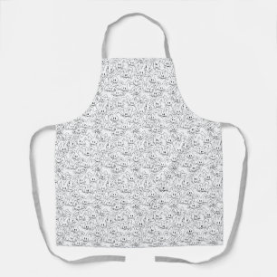 Tablier Bunches of bunnies on white seamless.